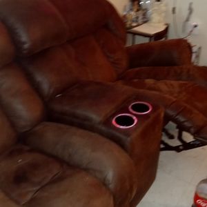 Beautiful brown leather sectional